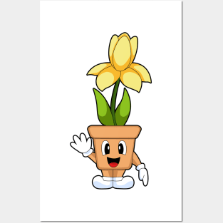 Plant pot Daffodil Flower Posters and Art
